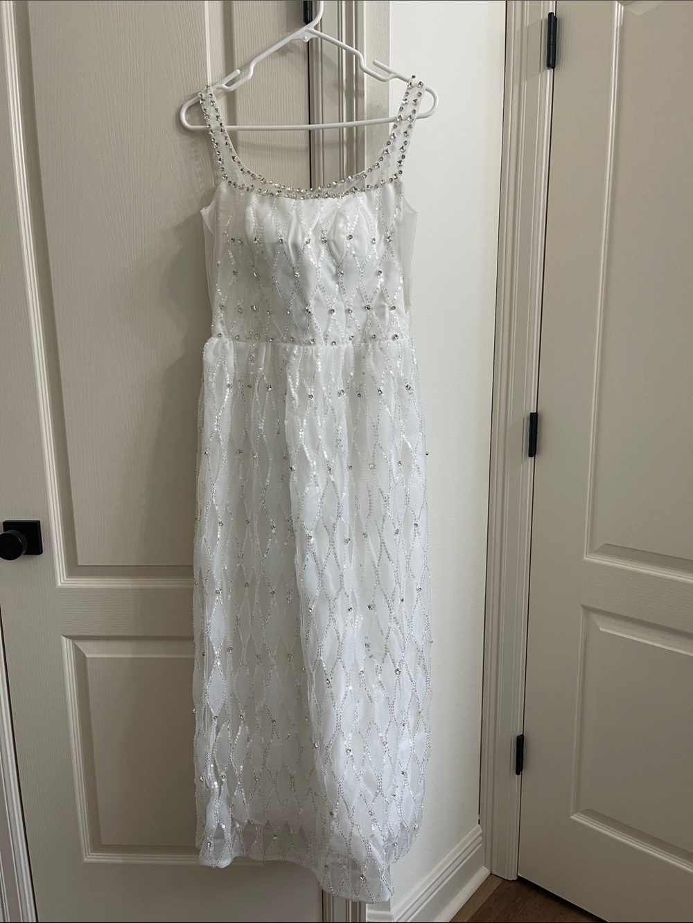 White Beaded Womans Dress - Beaded
